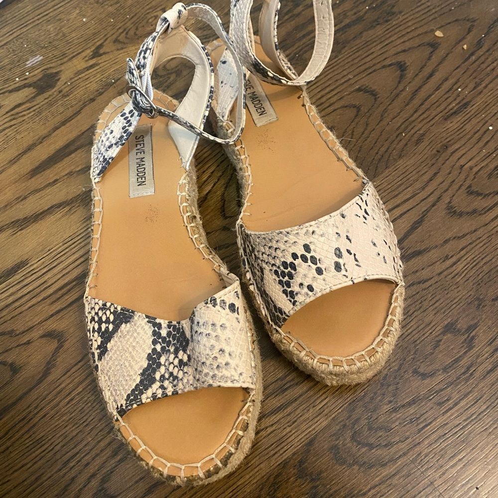Steve Madden Snake Skin Espadrilles platform sandals - Picture 4 of 5